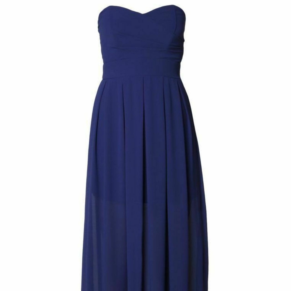 NWT TFNC London "Elida" Strapless Chiffon Maxi Dress